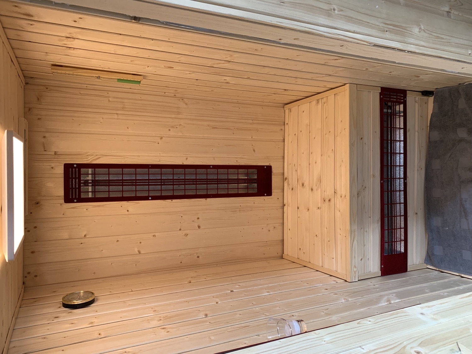 Inside view of the sauna.