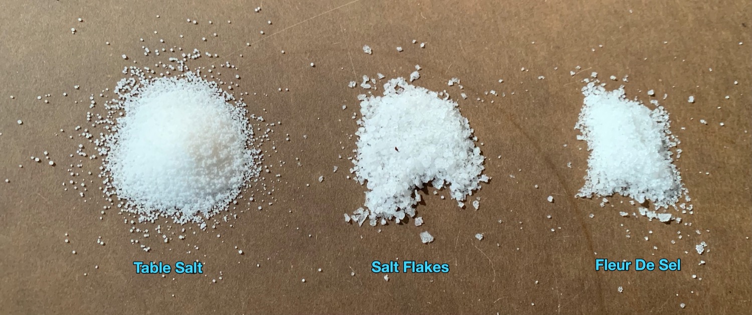These salts look the same from afar, but closer inspection will show they have very different shapes. I use Salt Flakes for cooking, [Fleur De Sel](https://en.wikipedia.org/wiki/Fleur_de_sel) for on plate seasoning.