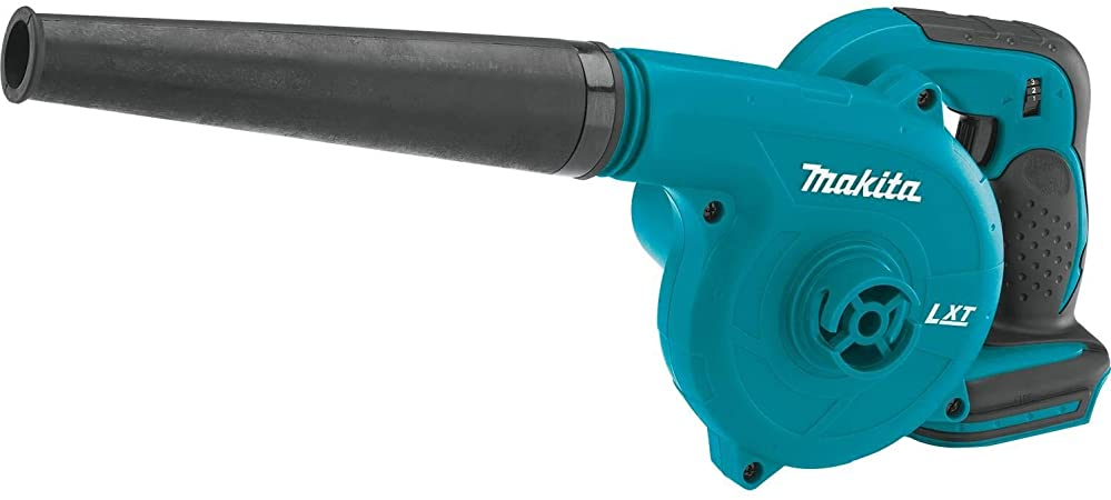 The **Makita DUB182z** cordless airblower is super compact and portable. Only got it a few months ago, but it's already become an essential cleanup tool. Especially for sawdust.