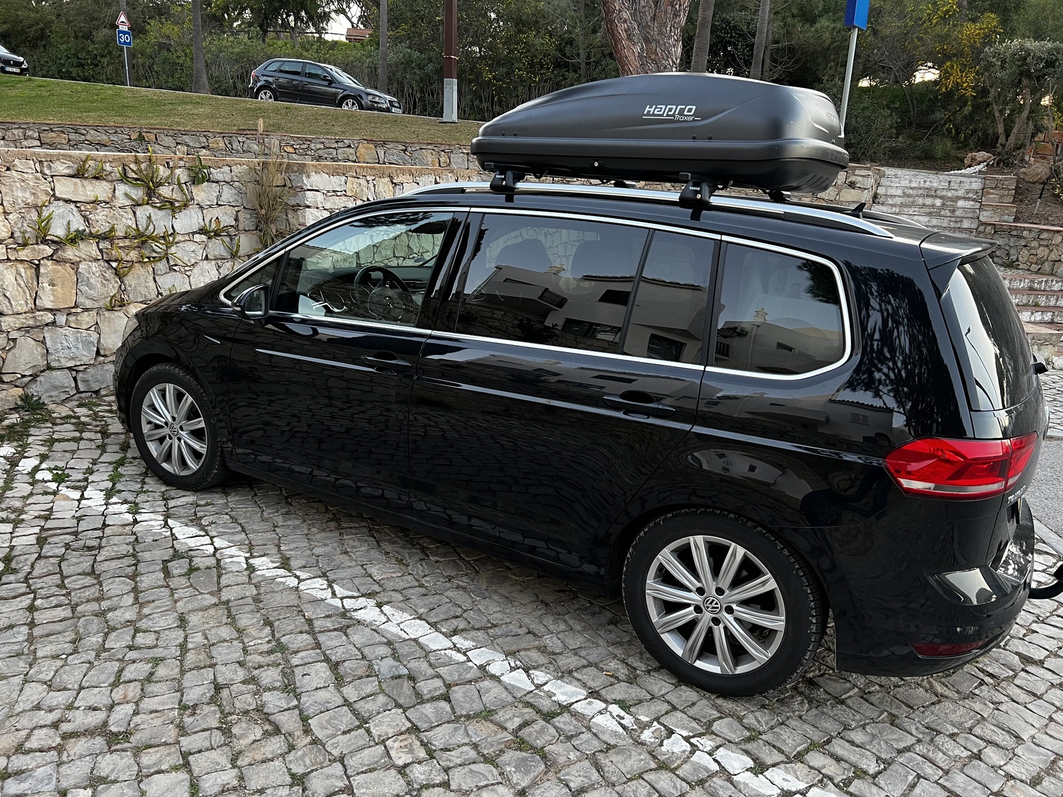 Our car with mounted roofbox.