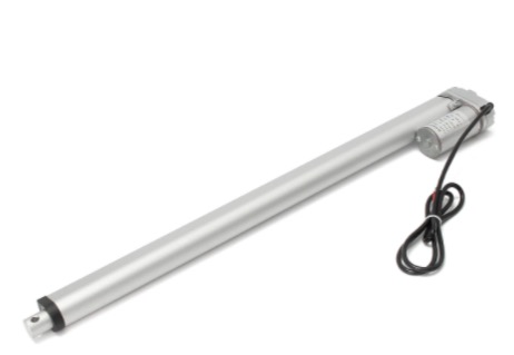 Linear actuator. The arm extends when supplying +12V and retracts when supplying -12V.