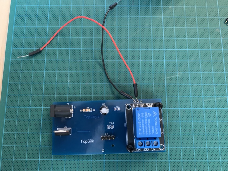 Same PCB but with some components soldered on. This PCB doesn't do anything, I was just trying out different component placements, options and layouts.